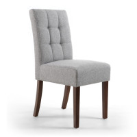 Moseley Waffle Linen Effect Silver Grey in Walnut Legs