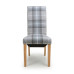 Karta Scroll Back Check Grey Dining Chair