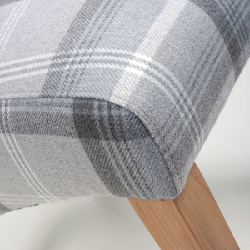 Karta Scroll Back Check Grey Dining Chair