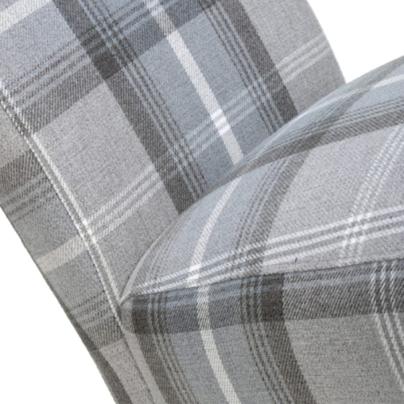 Karta Scroll Back Check Grey Dining Chair