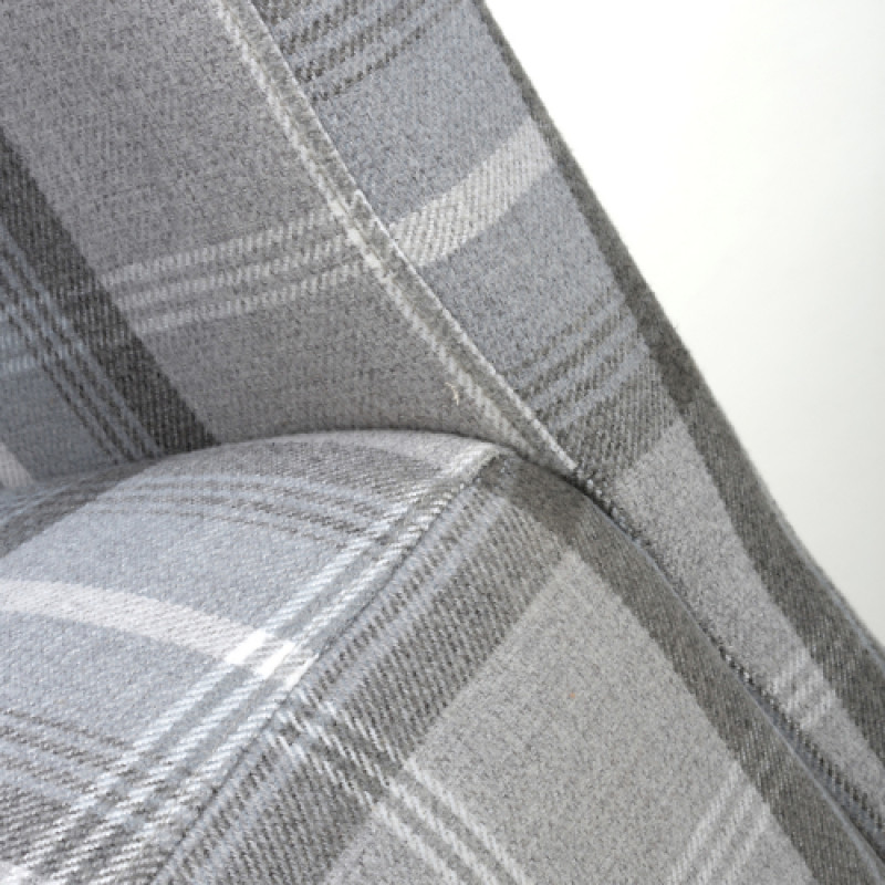 Karta Scroll Back Check Grey Dining Chair