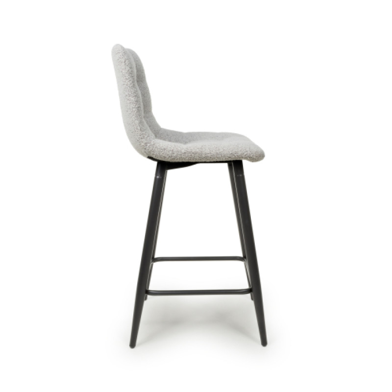 Lichfield Boucle Smoke Grey Bar Stool