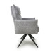 Brunswick Textured Chenille Effect Light Grey Swivel Chair