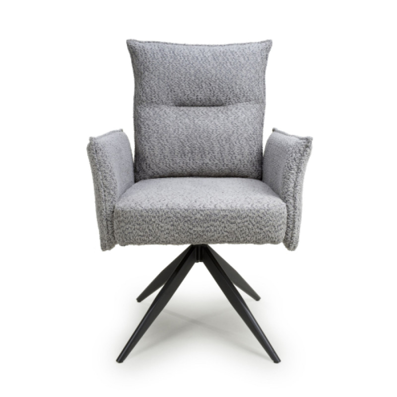 Brunswick Textured Chenille Effect Light Grey Swivel Chair