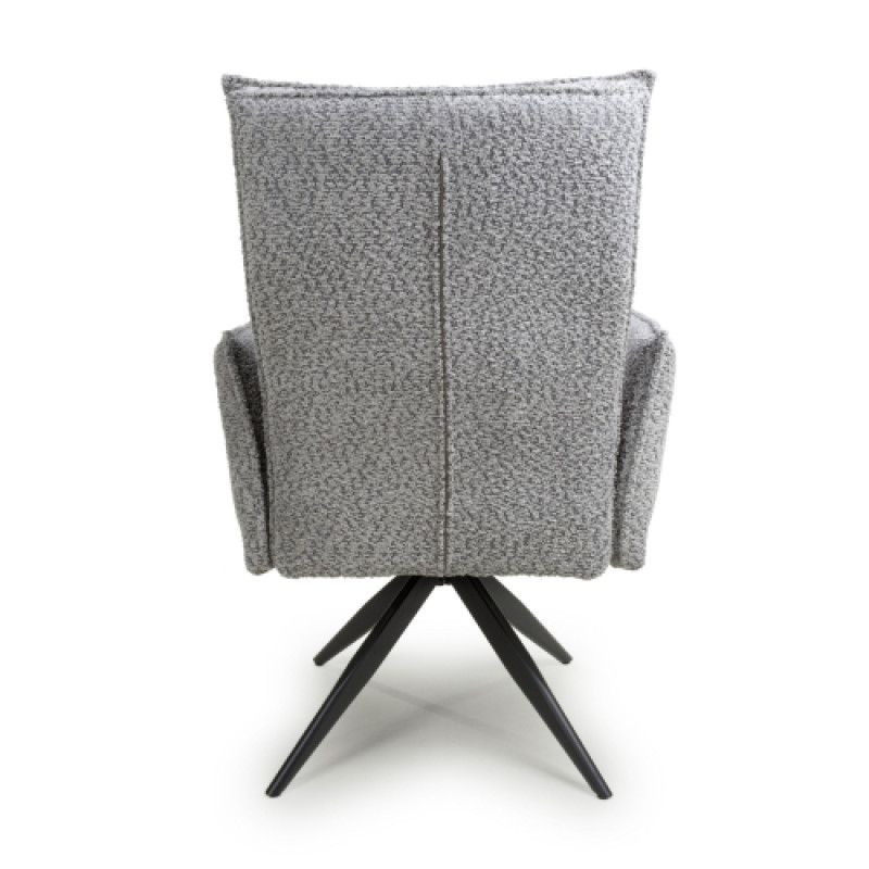 Brunswick Textured Chenille Effect Light Grey Swivel Chair