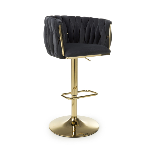 Bellaire Brushed Velvet Black Bar Stool Bellaire Brushed Velvet Black Bar Stool