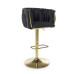 Bellaire Brushed Velvet Black Bar Stool Bellaire Brushed Velvet Black Bar Stool