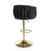 Bellaire Brushed Velvet Black Bar Stool Bellaire Brushed Velvet Black Bar Stool