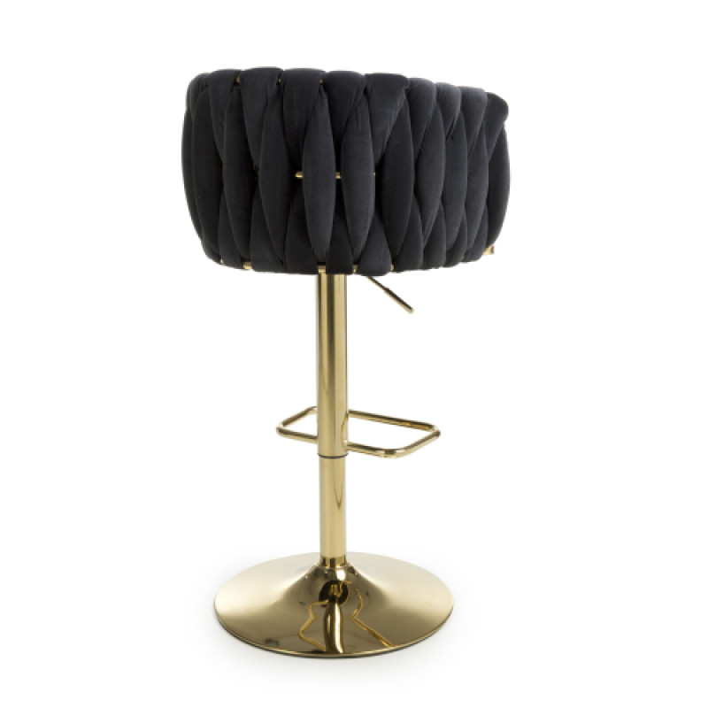 Bellaire Brushed Velvet Black Bar Stool Bellaire Brushed Velvet Black Bar Stool