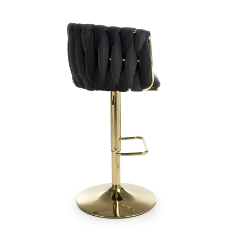 Bellaire Brushed Velvet Black Bar Stool Bellaire Brushed Velvet Black Bar Stool
