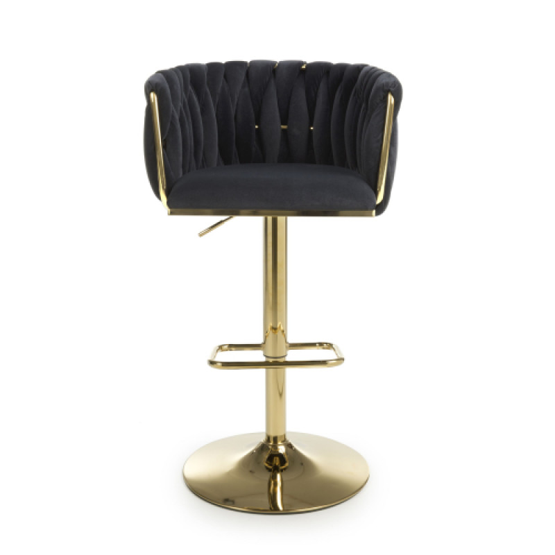Bellaire Brushed Velvet Black Bar Stool Bellaire Brushed Velvet Black Bar Stool