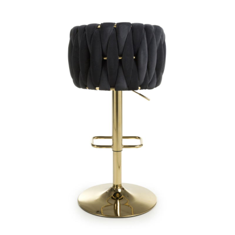 Bellaire Brushed Velvet Black Bar Stool Bellaire Brushed Velvet Black Bar Stool