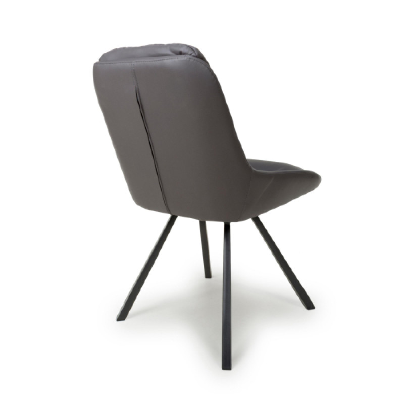 Arnhem Swivel Leather Effect Dark Grey Dining Chair Arnhem Swivel Leather Effect Dark Grey Dining Chair