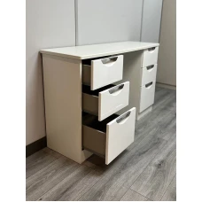 CLEARANCE Camden White Gloss 6 Drawer Kneehole