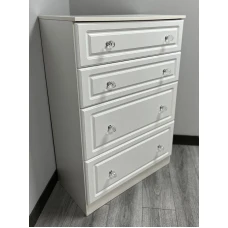 CLEARANCE Pembroke 4 Drawer Deep Chest - White Gloss