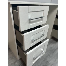 CLEARANCE York 6 Drawer Kneehole - White Ash