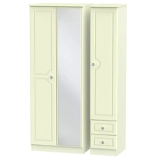 Pembroke Tall 3 Door Mirrored with Drawers Wardrobe