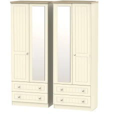 Vienna Standard 4 Door 4 Drawer Mirrored Wardrobe
