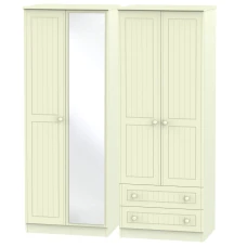 Warwick Tall 4 Door 2 Drawer Mirrored Wardrobe